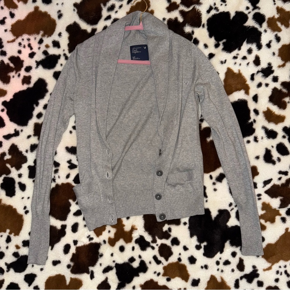 Vintage American Eagle Outfitters Gray Shawl Collar Cardigan
